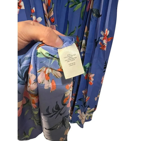 Eliza J Pleated Faux Wrap Dress In blue size 12p - Picture 5 of 9